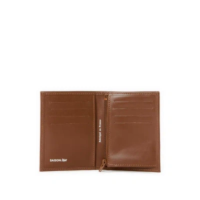 Saison 1865 Leather Card Holder In Brown