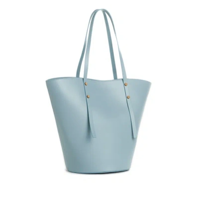 Saison 1865 Leather Tote Bag In Blue