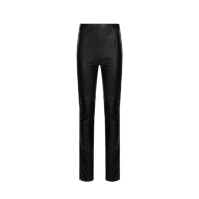 Saison 1865 Leather Trousers In Black