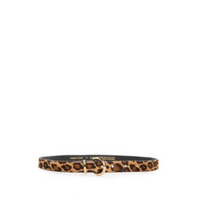 Saison 1865 Leopard Print Belt In Brown