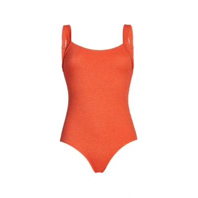 Saison 1865 Maillot De Bain Une Pièce Brillant In Orange