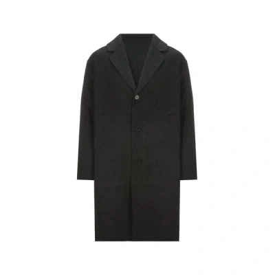 Saison 1865 Straight Wool Coat In Black