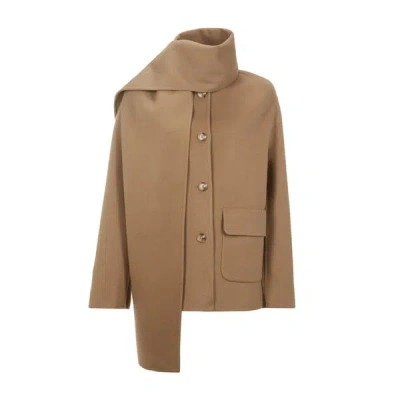 Saison 1865 Wool-blend Coat In Brown