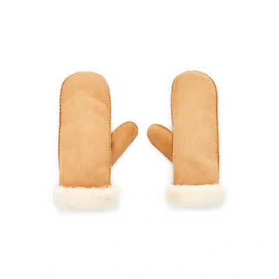 Saison 1865 Leather Mittens In Brown