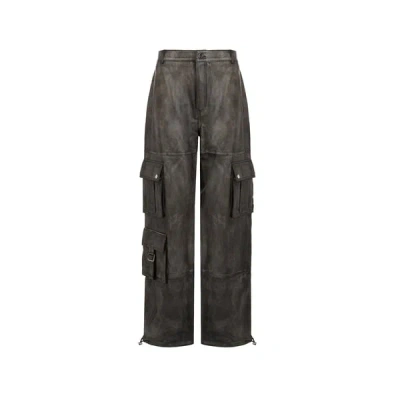 Saison 1865 Leather Cargo Pants In Black