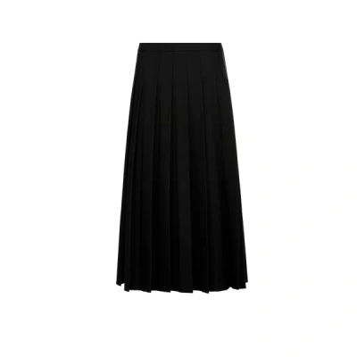 Saison 1865 Pleated Midi Skirt In Black