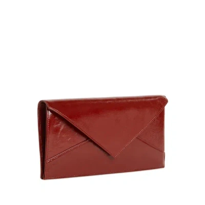 Saison 1865 Patent Leather Clutch In Red