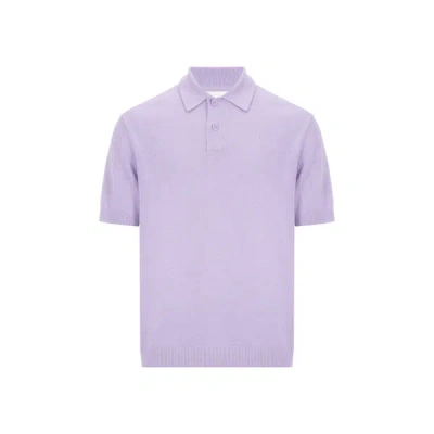 Saison 1865 Linen And Cotton Polo Shirt In Purple