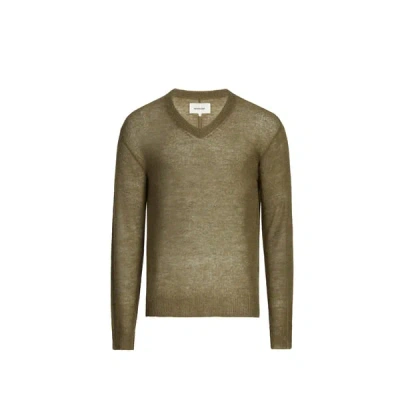 Saison 1865 Pull Droit À Col V In Brown