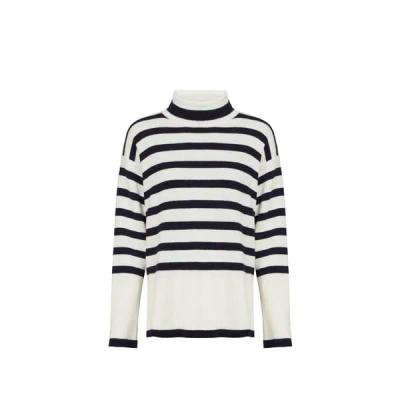 Saison 1865 Pull Marinière Vripe In White