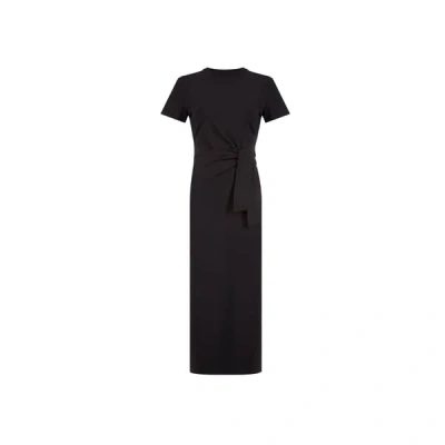 Saison 1865 Midi Dress With Slit In Black
