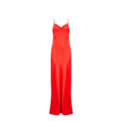Saison 1865 Satin Maxi Dress In Red