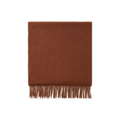 Saison 1865 Scarf With A Plain And Checked Appearance In Brown
