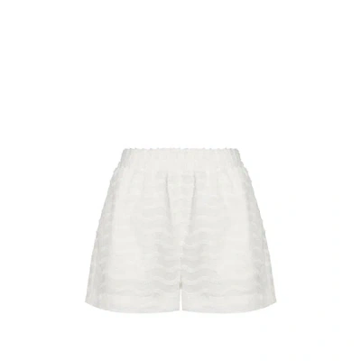 Saison 1865 Short En Coton Frangé Visure In White