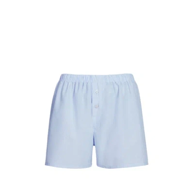 Saison 1865 Short Rayé En Coton Mélangé In Blue