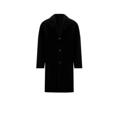 Saison 1865 Straight Wool Coat In Black