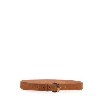 Saison 1865 Suede Leather Belt In Brown