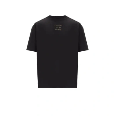 Saison 1865 T-shirt With Embroidered Inscription In Noir