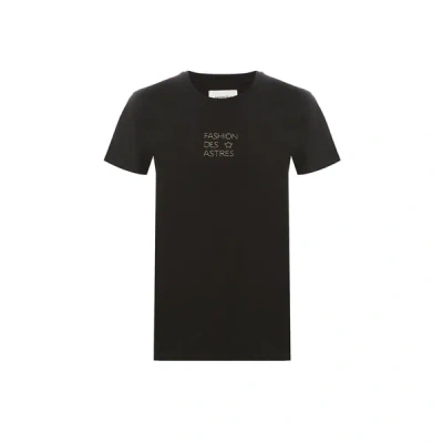 Saison 1865 T-shirt With Embroidered Inscription In Noir