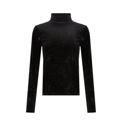 Saison 1865 Long-sleeved Velvet Top In Black
