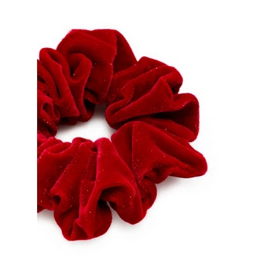 Saison 1865 Velvet Scrunchie In Red