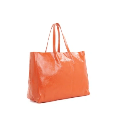 Saison 1865 Vinyl Tote Bag In Orange
