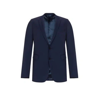 Saison Veste De Costume En Laine In Blue