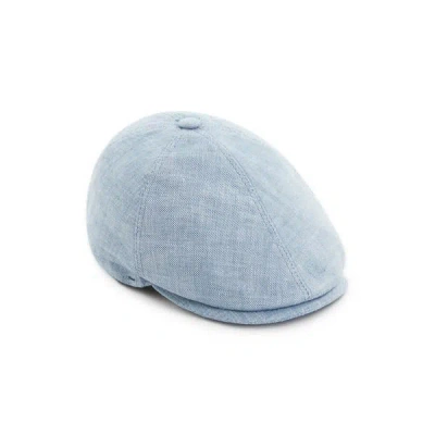 Saison Linen Baker Boy Cap In Blue