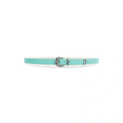 Saison Grained Leather Belt In Blue