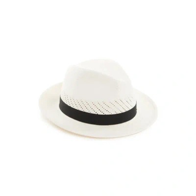 Saison Straw Panama Hat In White