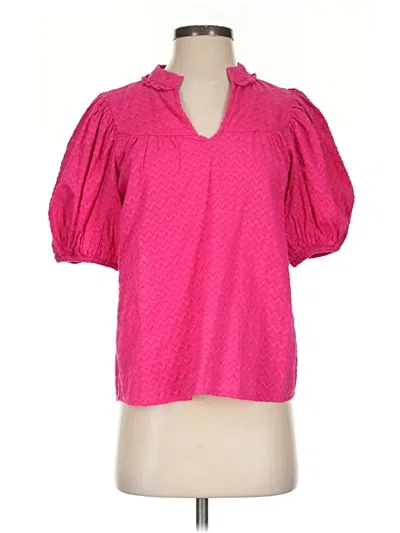 Pre-owned Saison De La Fleur Short Sleeve Blouse In Pink