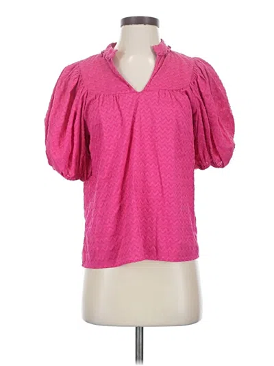 Pre-owned Saison De La Fleur Short Sleeve Blouse In Pink