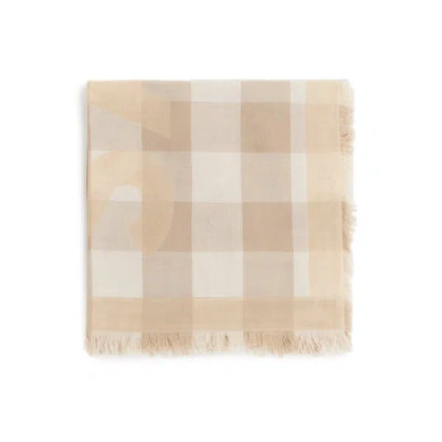Saison Cotton Check Scarf In Neutral