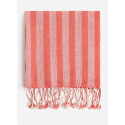Saison Wool And Cotton Blend Scarf In Pink