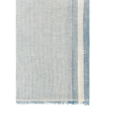 Saison Striped Cotton Scarf In White