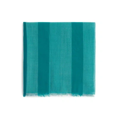 Saison Striped Wool Scarf In Green