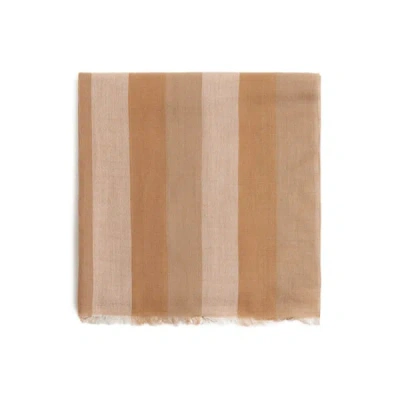 Saison Striped Wool Scarf In Brown