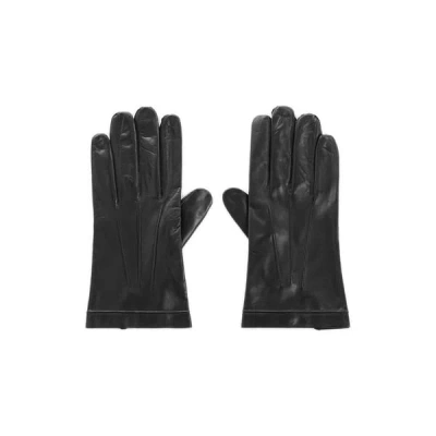 Saison Gloves With Leather Trim Details In Black