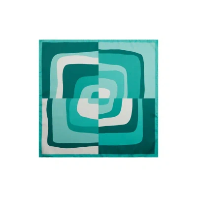 Saison Graphic Silk Square In Blue