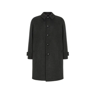 Saison Manteau Droit En Laine In Grey