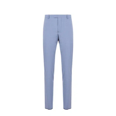 Saison Check Wool Trousers In Blue