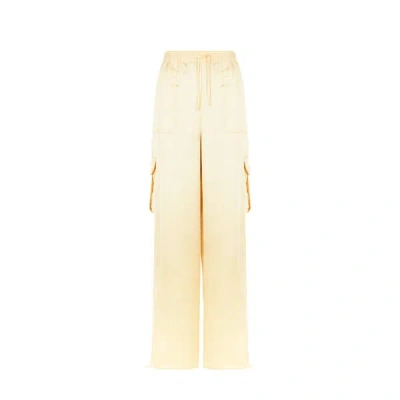 Saison Recycled Polyester-blend Satin Trousers In Beige