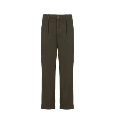 Saison Slim-fit Cotton-blend Trousers In Green