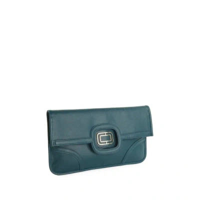 Saison Leather Clutch In Blue