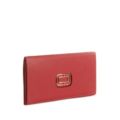 Saison Leather Clutch In Red