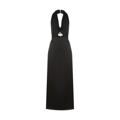 Saison Reese Satin Dress In Black
