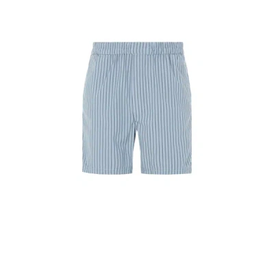 Saison Striped Cotton Shorts In Vert