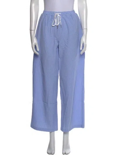 Pre-owned Saison Striped Wide Leg Pants W/ Tags In Blue