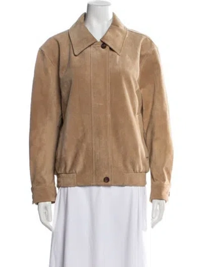 Pre-owned Saison Suede Bomber Jacket In Neutrals