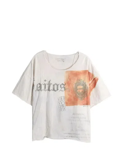 Saitos 783 Anchor Graphic-print Distressed T-shirt In Multi